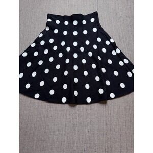 Classic Concepts Polka Dot Skater Skirt Black White Knit Mini SM-SUNSKM-E040 S
